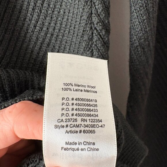 Aritzia Wilfred Free Isabelli Merino Wool Chevron Pullover Sweater Dark Green - Picture 9 of 9
